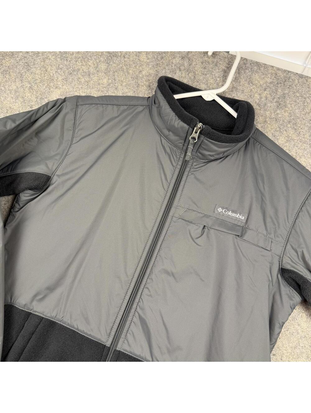 Columbia Boy’s Steens Mountain Overlay Fleece Jacket WB6762 Gray Black XL 873